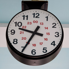 Large 24 hour clock outdoors