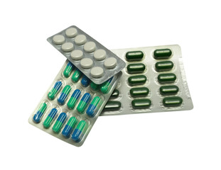 medetsinskie pills on white background