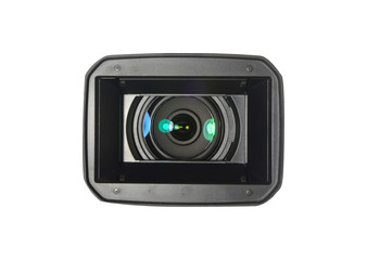 Video camera on white background