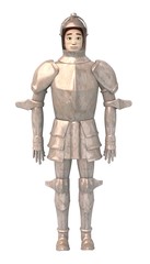 3d render of cartoon girl in armor