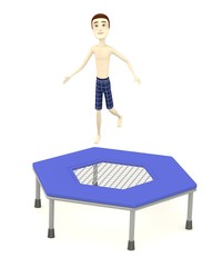 3d render of cartoon character workout