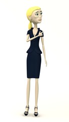 cartoon businesswoman - pointing