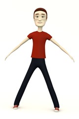 Fototapeta premium cartoon man in casual clothes- pose