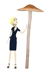 3d render of cartoon character with xerula radicata