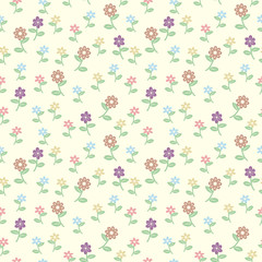 Seamless pastel multicolored floral pattern