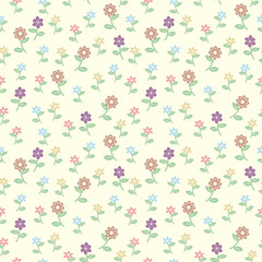 Seamless pastel multicolored floral pattern