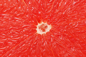 Close-up view on pulp of grapefruit