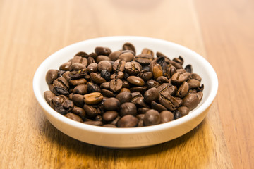 Cup of coffee beans