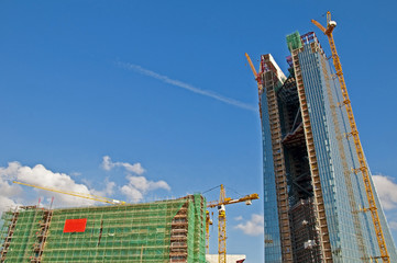 Großbaustelle Kräne