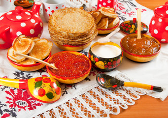 Traditional russian pancake