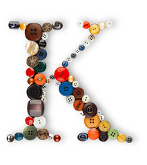 Buttons alphabet  - letter K -