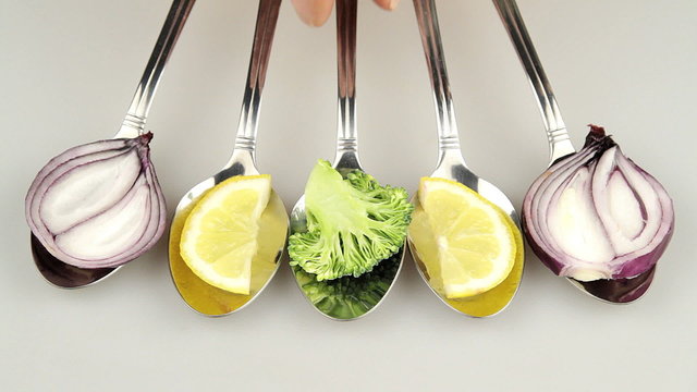 verduras en cuchara