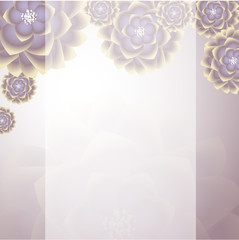 Invitation or wedding card with abstract floral background.