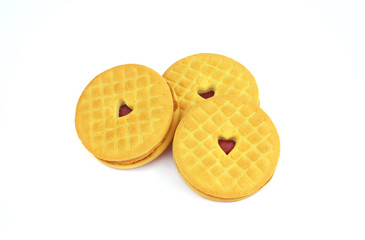 Cookies with heart, isolated on white background