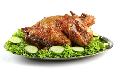 Tasty whole roasted chicken