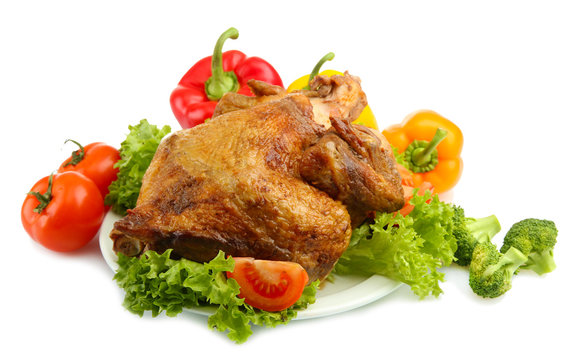 Tasty whole roasted chicken