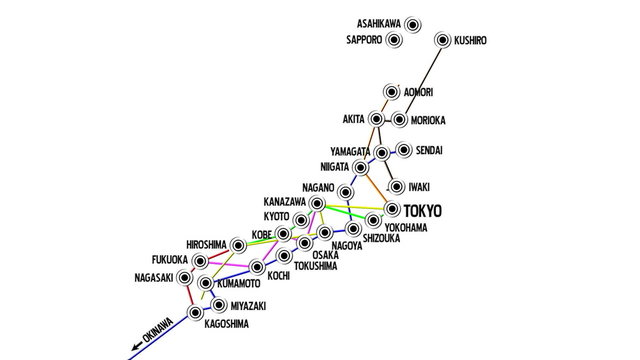 Japan Map Network Design