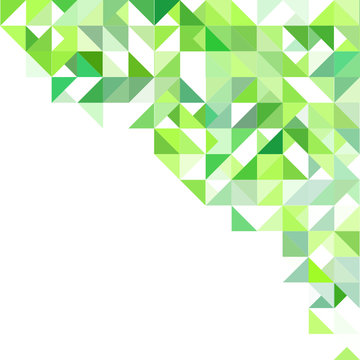 Green background with triangles and squares