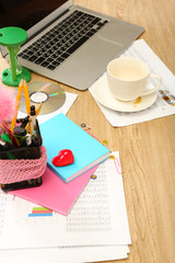 Office desktop close-up