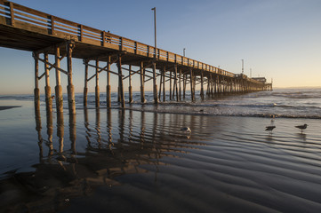 newport beach pier reflection