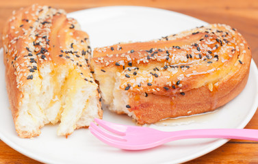 delicious breads with sesame and honey jar