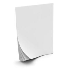 Paper sheets curled isolated