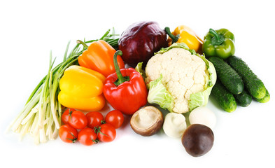 Fresh vegetables isolated on white
