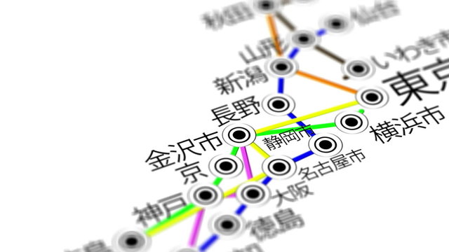 Japan Map Network Design Macro