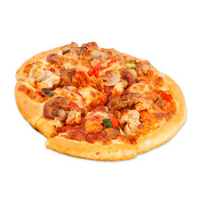 fresh italian pizza isolated over white background