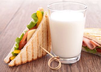 sandwich toast and milk