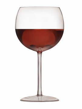 digital illustration of a wine glass filled with red wine