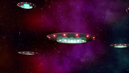 Deurstickers UFO Aarde Invasie 3 © boscorelli