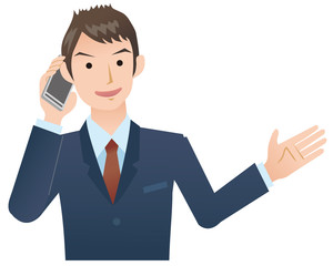 電話で話すビジネスマン