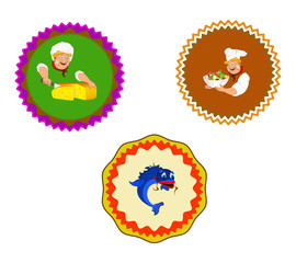 Set of icons and elements for food