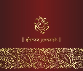 Ganesha, Hindu wedding card, royal Rajasthan, India