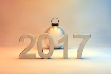 2017 New Year date in 3d numerals