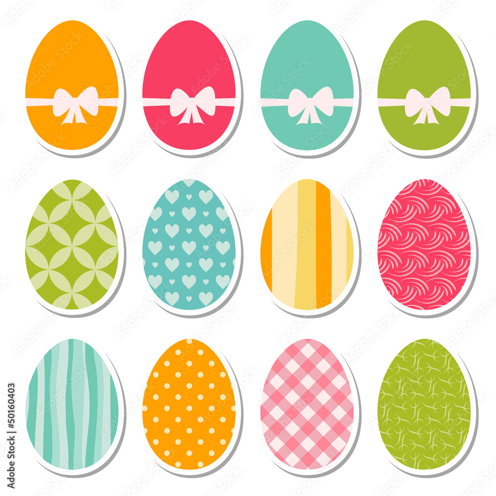 Wall mural set of egg stickers