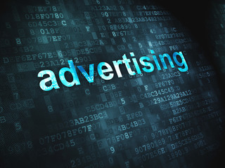 Advertising concept: Advertising on digital background