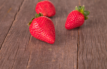 strawberry on wood 