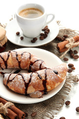 Light tasty breakfast, isolated on white.