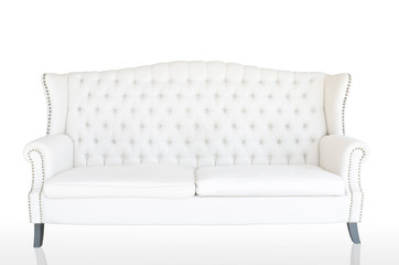 Fabric white armchair