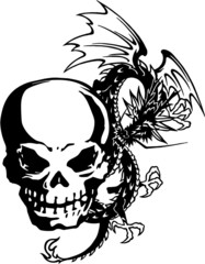 頭蓋骨とドラゴン