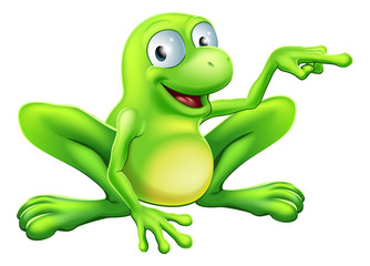 Obraz premium Frog pointing illustration
