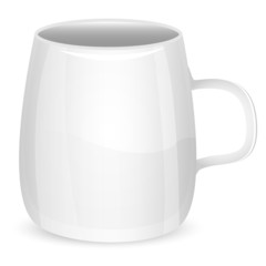 illustration of cup of white color on a white background