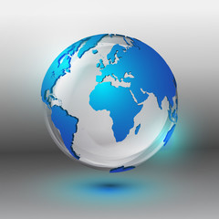 blue world with white orb