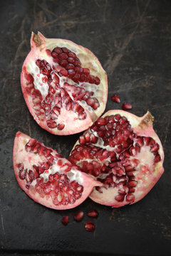 Pomegranate broken open