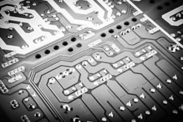 circuit board from the computer closeup