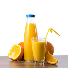 Naklejka na ściany i meble orange juice and fruit