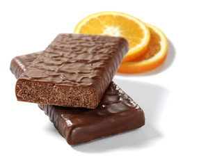 chocolate bars with orange slices