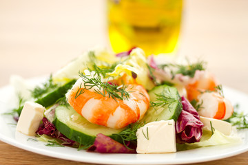 fresh salad with shrimp